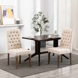 Maison Chic Jedilni stoli - Vzorci stoli 2 kosa bež blago videz platna A211, (22032387) | Shoptok.si
