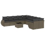  11-dijelni set vrtnih sofa poliratan s jastucima svijetlosivi | shoptok.hr