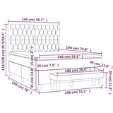  Boxspring - Krevet s oprugama i madracem ružičasti 140x190 cm baršunasti - Ružičasta 140 x 190 cm Dizajn s gumbima | shoptok.hr