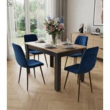 Lava stolica - tamnoplavi baršun / noge od oraha x 3 | shoptok.hr