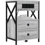 vidaXL Nočna omarica 2 pcs Siva sonoma 40 x 31 x 60 cm Konstruiran les | Shoptok.si