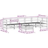  7-dijelni set vrtnih sofa bijeli od masivne borovine | shoptok.hr