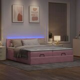 vidaXL Otomanski posteljni okvir z vzmetnicami roza 180x200cm žamet, (21611040) | Shoptok.si
