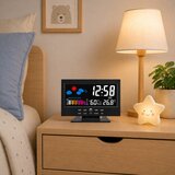 Digitalni sat s LED zaslonom, termometrom i higrometrom - crni | Eponuda.ba