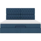 vidaXL Otomanski posteljni okvir z vzmetnico moder 160x200 cm blago | Shoptok.si