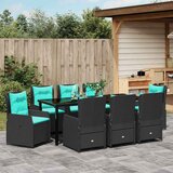  Vrtni set za objed s jastukom 9 pcs Crna Poli ratan | shoptok.hr
