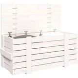  Kutija za pohranu bijela 91 x 40,5 x 42 cm od masivne borovine | Eponuda.com