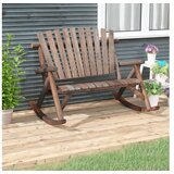  Vrtna gugalna klop dvosed 123x96x102 cm trdna smrekovina | Shoptok.si