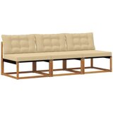 3 Komad Srednja sofa za van Čvrsto drvo akacije Prirodna - Prirodno i bež 3x srednje | shoptok.hr