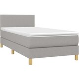 Box spring postelja z vzmetnico svetlo siv 100x200 cm blago, (20726366) | Shoptok.si