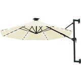  Zidni suncobran s LED svjetlom i šipkom 300 cm boja pijeska | shoptok.hr
