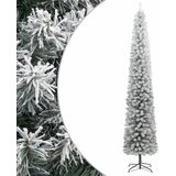 vidaXL Ozka novoletna jelka s stojalom in umetnim snegom 270 cm PVC | Shoptok.si