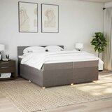  Krevet s oprugama i madracem smeđesivi 200x200 cm od tkanine | shoptok.hr