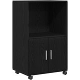 vidaXL Kolesni kabinet Črni hrast 55x40x91 cm Inženirski les | Shoptok.si