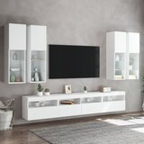  7-dijelni set zidnih TV ormarića s LED svjetlima bijeli | Eponuda.ba