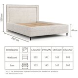 Maison de Rêve Svetlo siva oblazinjena zakonska postelja s prostorom za shranjevanje z letvenim dnom 180x200 cm Baleine – | Shoptok.si