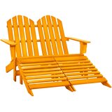 vidaXL Vrtni dvosjed Adirondack od jelovine s otomanom narančasti - Narančasta 1 | shoptok.hr
