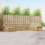  Set vanjskih sofa 8 kom. Bijela i bež Čvrsto drvo akacije 408 x 250 x 73 cm | shoptok.hr