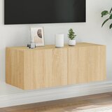 vidaXL Stenska TV omarica z LED lučkami sonoma hrast 80x35x31 cm Cene