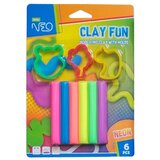Sazio Neo clay fun plastelin sa kalupima neon 6 boja 80g ( 115513 ) Cene