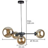  Luster na sajli KALIOPE II 4xE14/50W/230V crna/zadimljena bež | Eponuda.com
