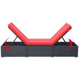 Poli Ležalnik z blazino poli ratan črn | Shoptok.si