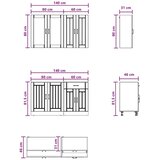  Kuhinjska jedinica LUCCA 4 kom. Bijela visokog sjaja - Bijela visokog sjaja 80 cm | shoptok.hr