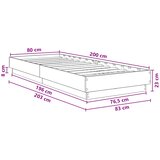  Krevetna konstrukcija s LED svjetlom Hrast sonoma 80 x 200 cm | shoptok.hr