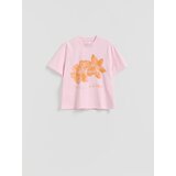 Reserved pamučna majica s printom - pastelnoružičasto | shoptok.hr