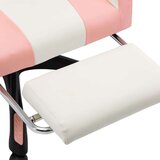 In igraća stolica od umjetne kože s osloncem za noge rozo-bijela | shoptok.hr
