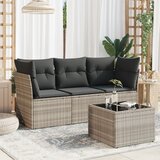 Maison Chic Seti vrtnega pohištva - Vrtna garnitura - Vrtni pohištvo set 4-delna z blazinami siv poli ratan, (21818460) | Shoptok.si
