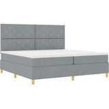  Postelja z vzmetnico z vzmetnico Svetlo siva 200 x 200 cm blago, (5000127917) | Shoptok.si