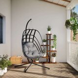 vidaXL Viseća stolica jaje s postoljem antracit čelična | shoptok.hr