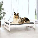  Krevet za pse bijeli 95 5 x 65 5 x 28 cm od masivne borovine | shoptok.hr