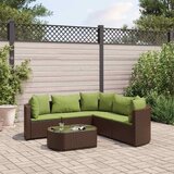  6-dijelni set vrtnih sofa od poliratana s jastucima smeđi | shoptok.hr