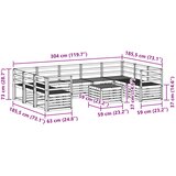  Set vanjskih sofa 10 pcs Bijela 59 x 59 x 37 cm | Shoptok.si