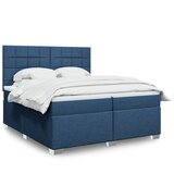  The Living Store Box spring postelja z vzmetnico modra 200x200 cm blago - Box Spring Postelja, (21458138) Cene