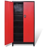  Ormar za Alat s 2 Vrata Čelični 90x40x180 cm Crno-Crveni | shoptok.hr