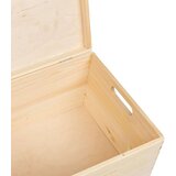 vidaXL Lesena škatla s pokrovom in ročaji 40x30x23 cm trdna borovina | Shoptok.si