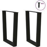 vidaXL Noge za blagovaonski stol V-oblik 2 kom crne 60x(72-73,3) cm | shoptok.hr