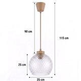 Brilagi LED luster na lanku R GLASS 1xE27/60W/230V prečnik 25 cm bež/dimno siva | Eponuda.com