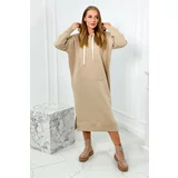 Kesi Long dress with hood light beige