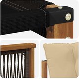 Set vanjskih sofa 6 kom. Prirodna i bež Čvrsto drvo akacije | shoptok.hr