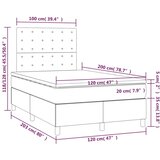 vidaXL Krevet s oprugama i madracem tamnosmeđi 120 x 200 cm od tkanine | shoptok.hr