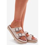 D.Franklin Ladies Suede Slippers With Buckles Beige | shoptok.hr