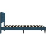  Krevetna konstrukcija s uzglavljem Plava 90 x 200 cm Baršun | shoptok.hr