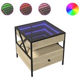  Stolić s beskonačnim LED svjetlima boja hrasta 50x50x51 cm | shoptok.hr