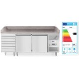 Pizza Pult, Dvojna Vrata in 7 Predalov, Granit, Arktic, 250L, 230V/250W, 2020x802x1000mm | Shoptok.si