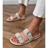 D/CEO Beige sandals with straps and rhinestones on buckles Lalis | ePonuda.com