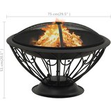 Posuda za vatru sa žaračem 75 cm XXL čelična | shoptok.hr